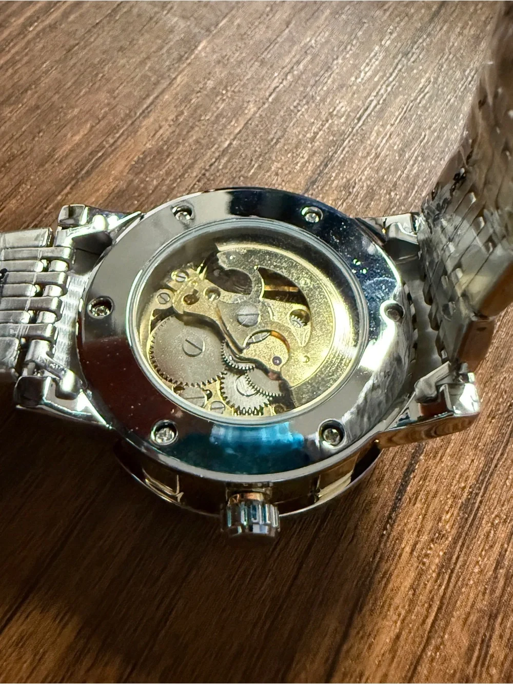 Unisex Gold and Black Mechanical Watch